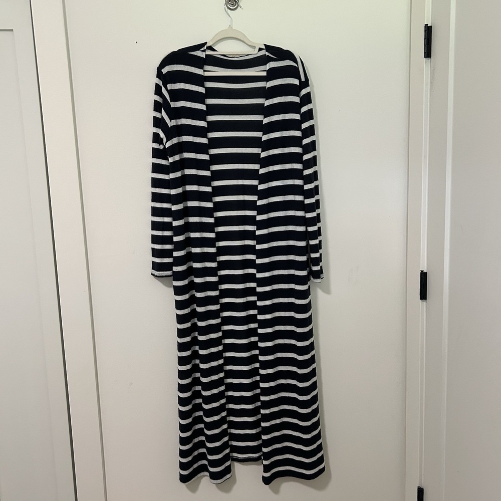 Intimately Free People Dusted Cardigan Womens Medium Navy Striped Nautical Soft